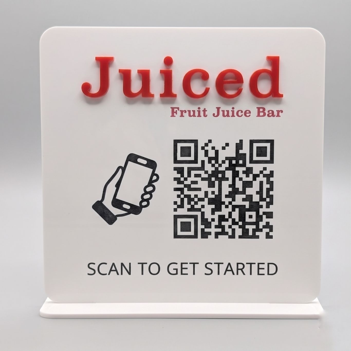 QR Code Counter Sign – Square (16cm)
