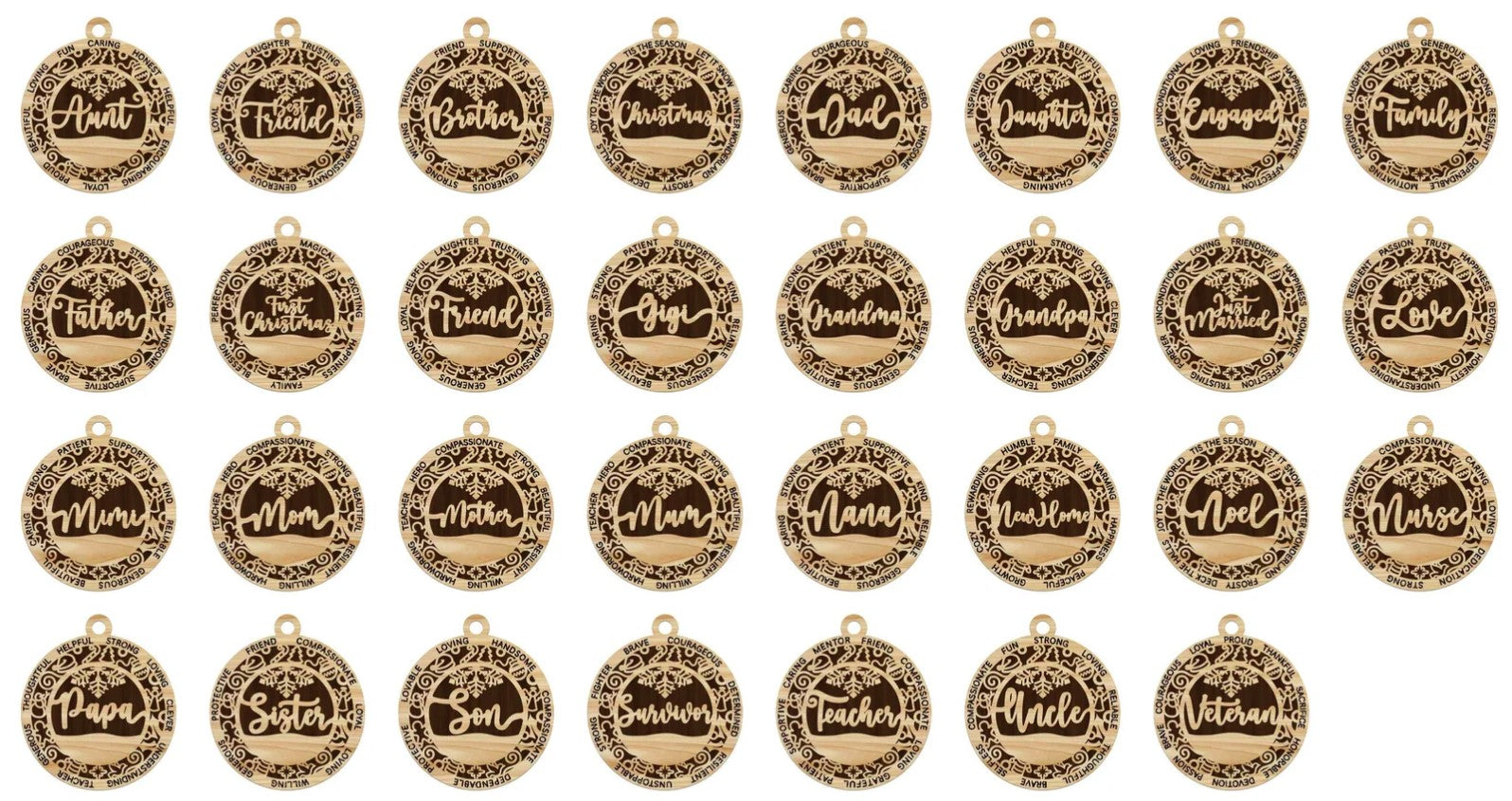Full selection of Customisable Christmas Ornaments