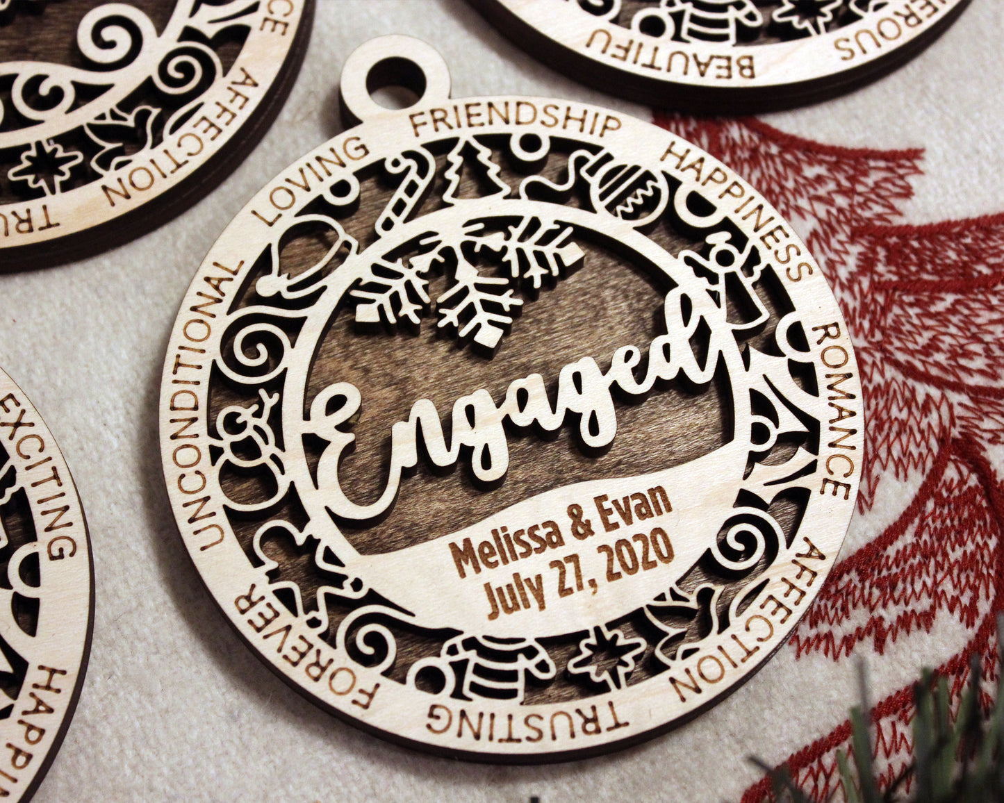 Personalised Engaged Christmas Tree Ornament Gift
