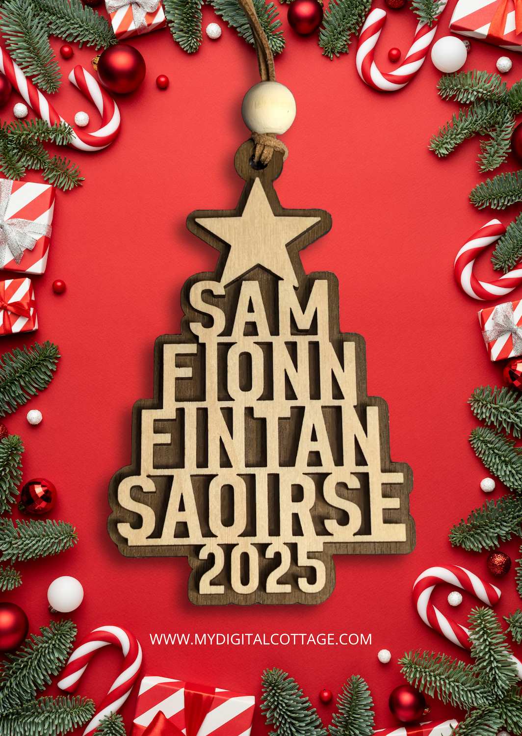 Family Name Christmas Tree Ornament