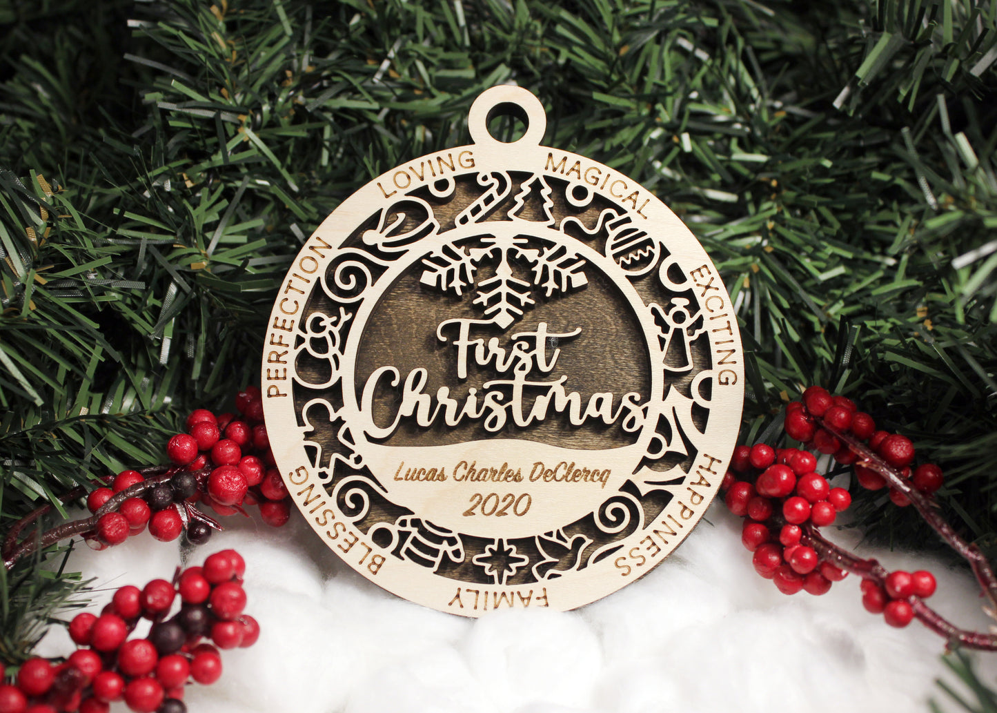 Personalised First Christmas Tree Ornament Gift