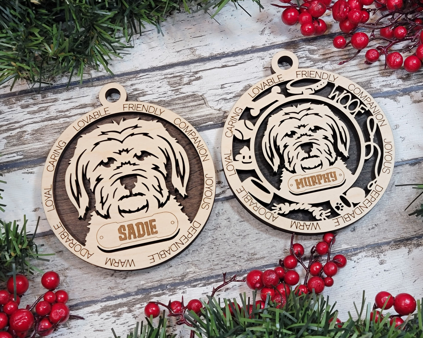Customisable Adorable Dog Breed Christmas Ornament