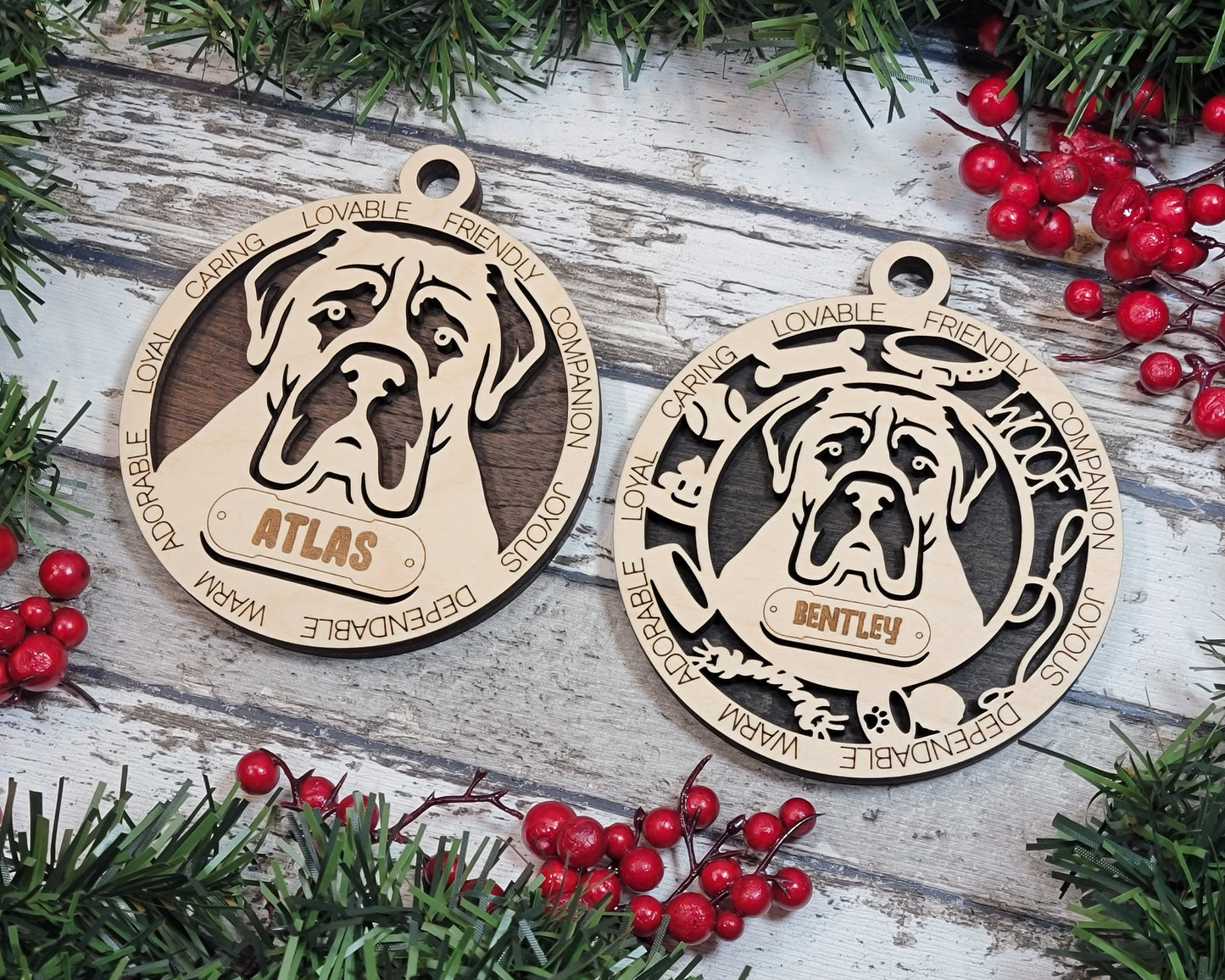 Personalised Adorable Dog Breed Christmas Ornament