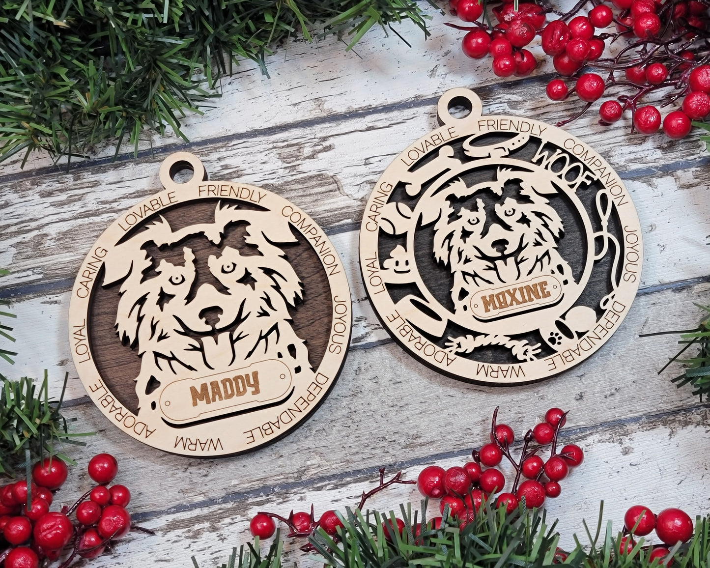 Customisable Adorable Dog Breed Christmas Ornaments