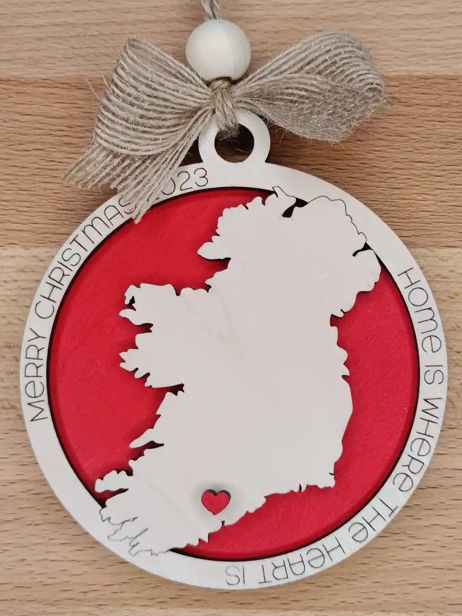 Personalised Ireland Ornament with a heart