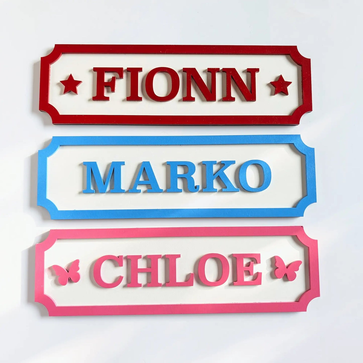 wooden name sign
