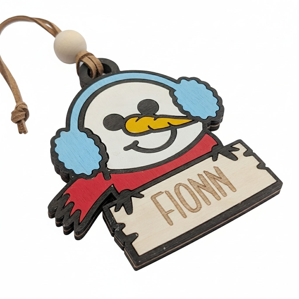 Personalised Wooden Snowman Ornament