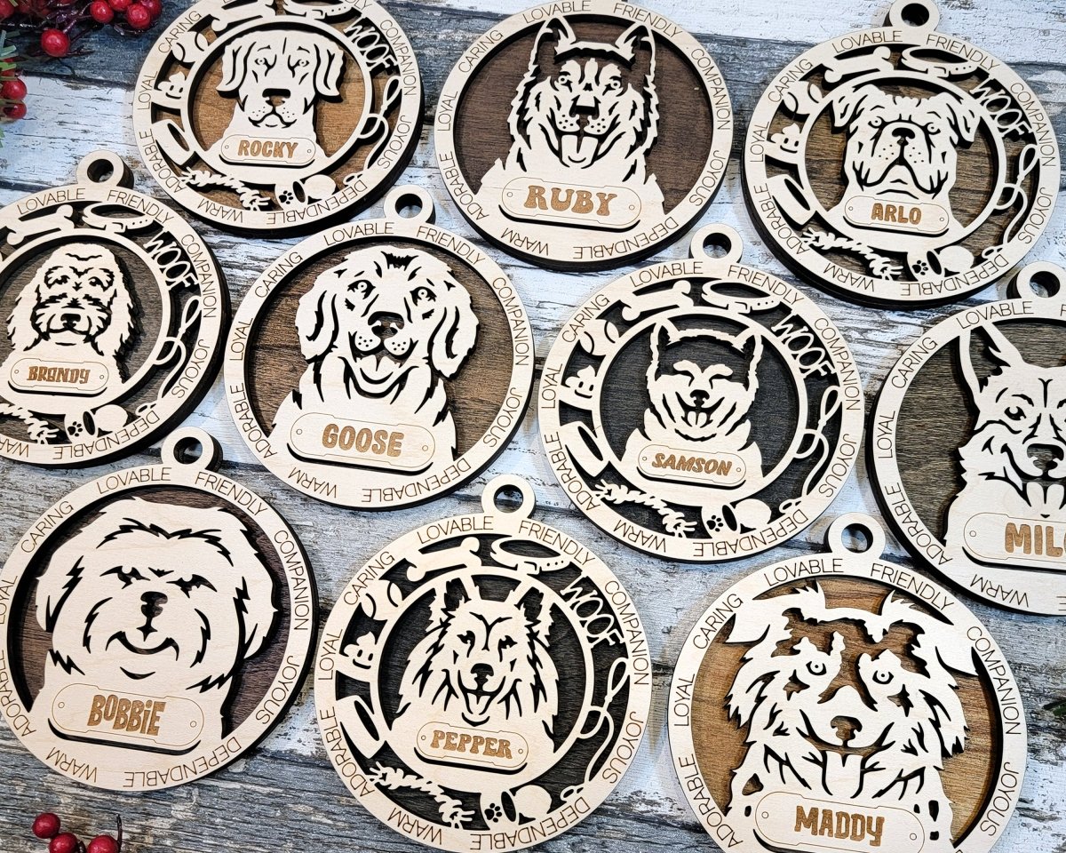 Customisable Adorable Dog Breed Ornaments