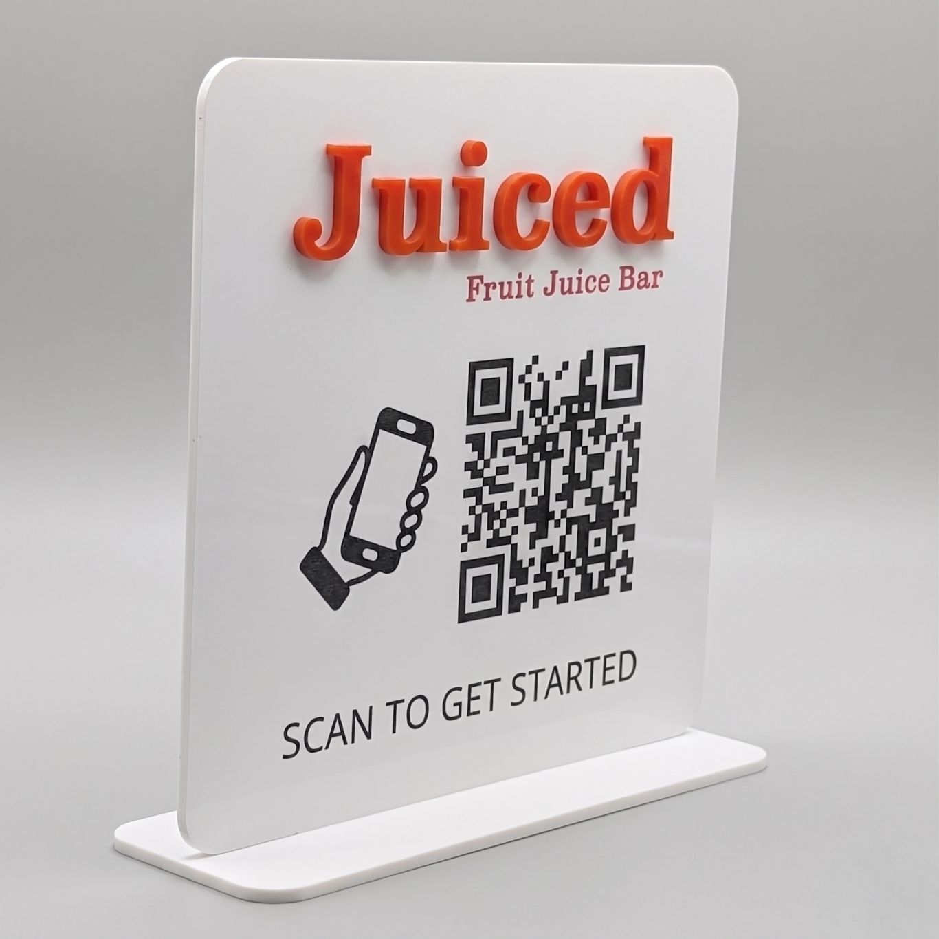 QR Code Counter Sign – Square (16cm)