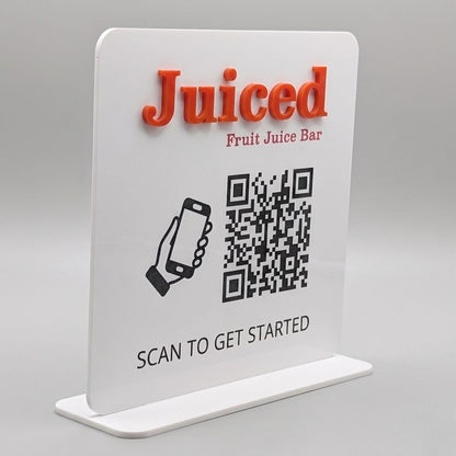 QR Code Counter Sign – Square (16cm)