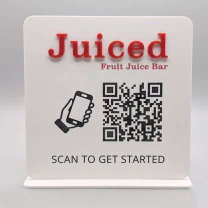 QR Code Counter Sign – Square (16cm)