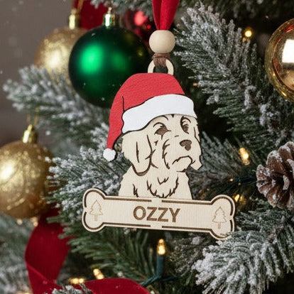 Aussie Doodle dog christmas tree ornament