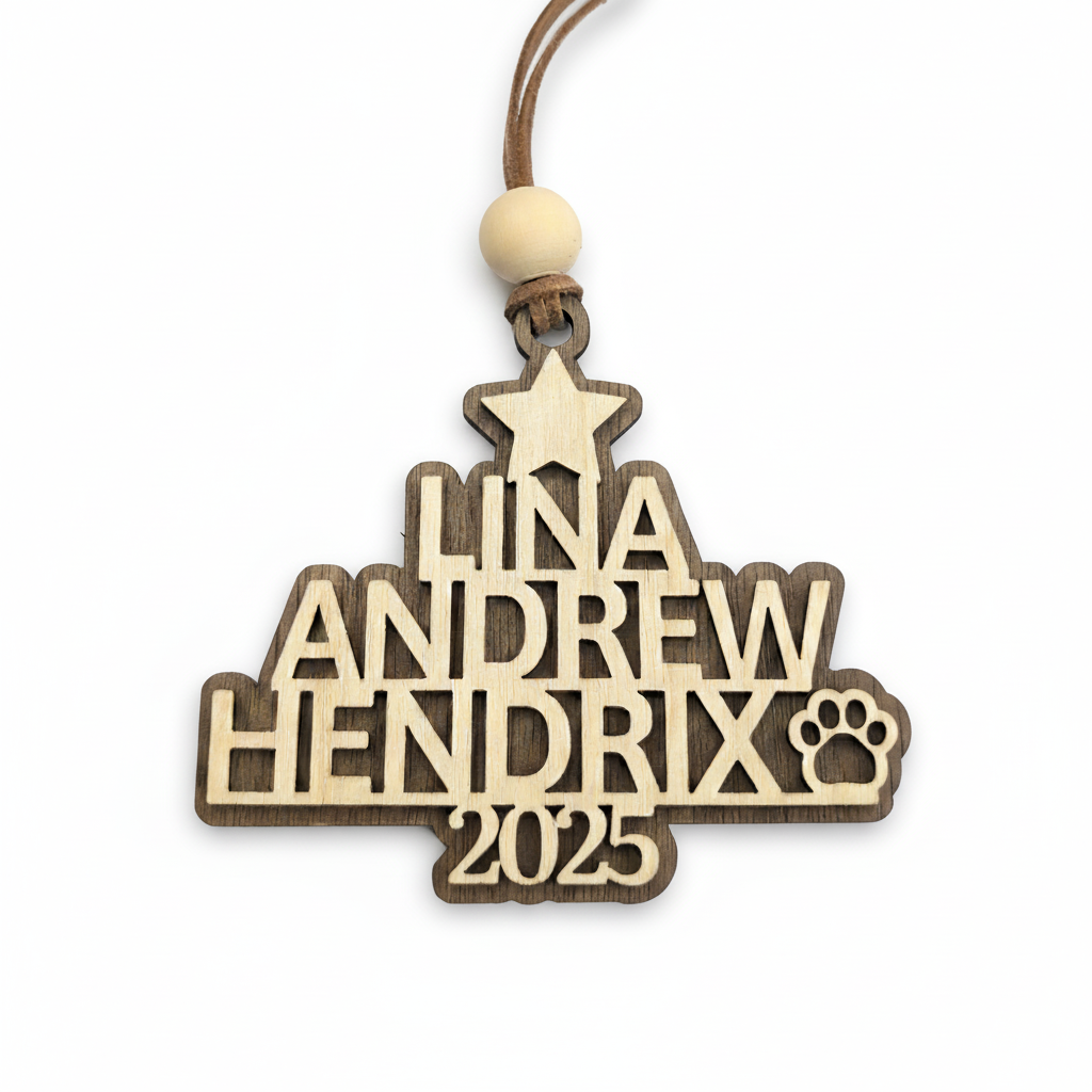 Family Name Christmas Tree Ornament