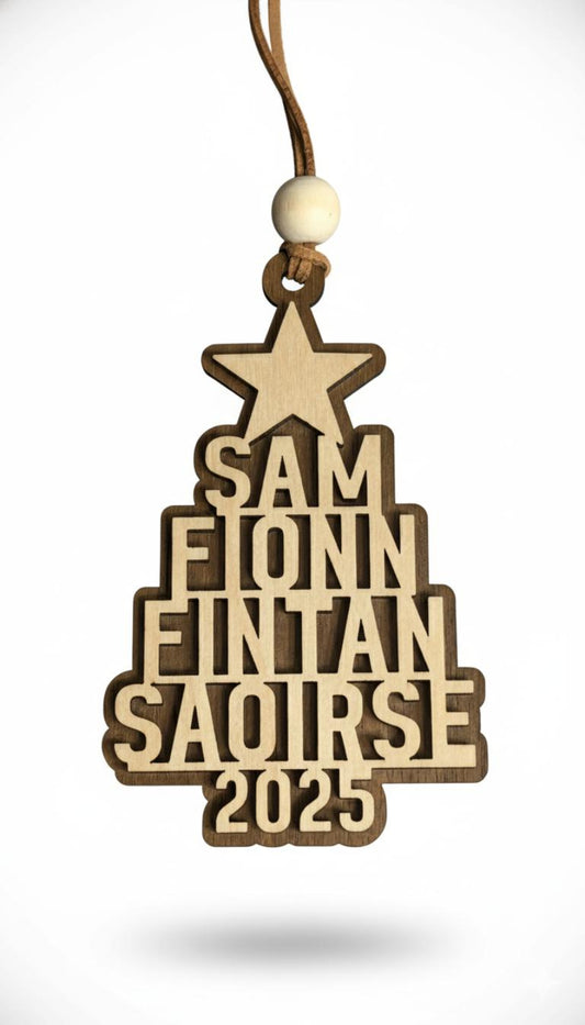 Family Name Christmas Tree Ornament