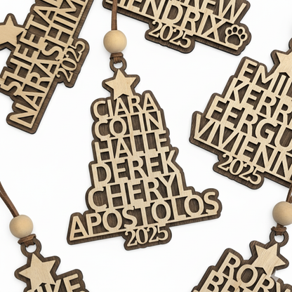 Family Name Christmas Tree Ornament
