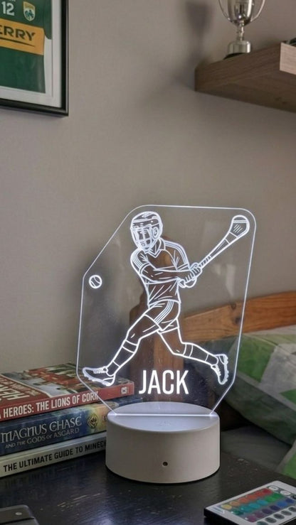 Hurling LED Nightlight with Name | Personalised GAA Gift