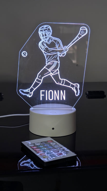Hurling LED Nightlight with Name | Personalised GAA Gift