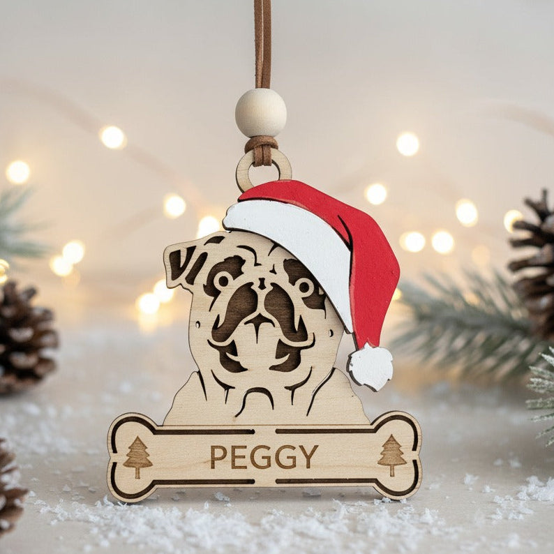 Pug Christmas Ornament