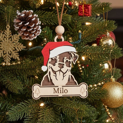 Decorated Christmas tree ornament of a Rotteiler