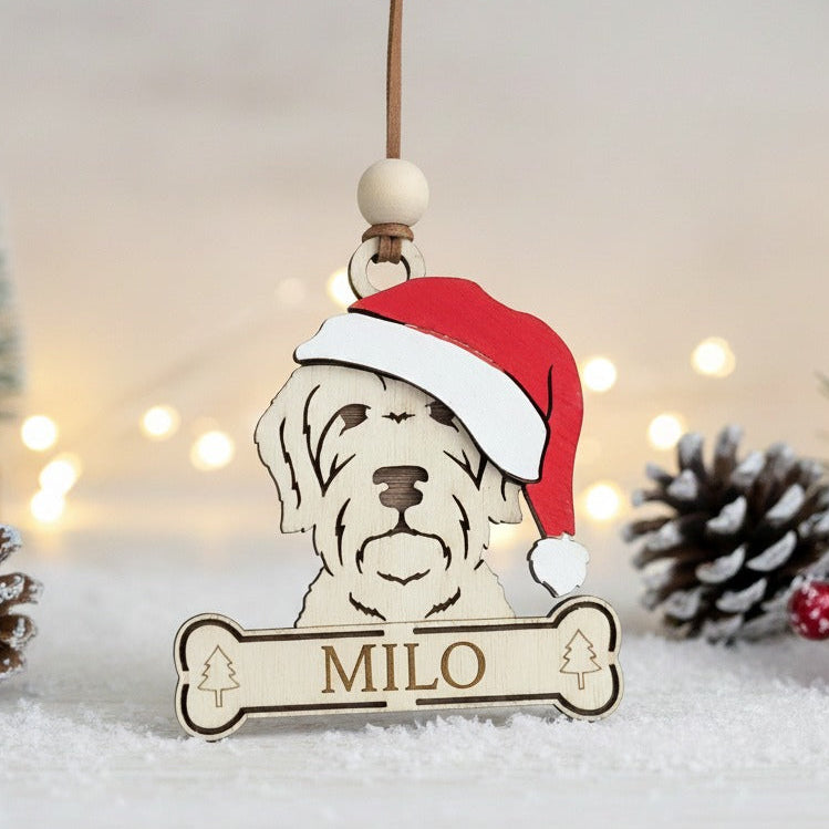Schnauzer Poodle wooden ornament