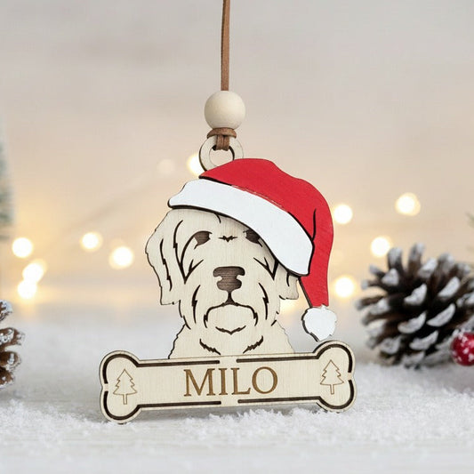 Schnauzer Poodle wooden ornament