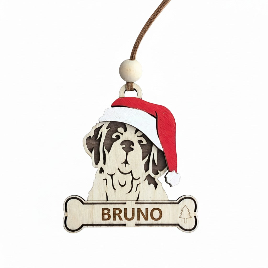 Wooden St Bernard Ornament
