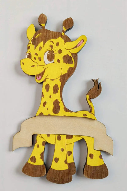 photo prop baby giraffe with milestone month markers