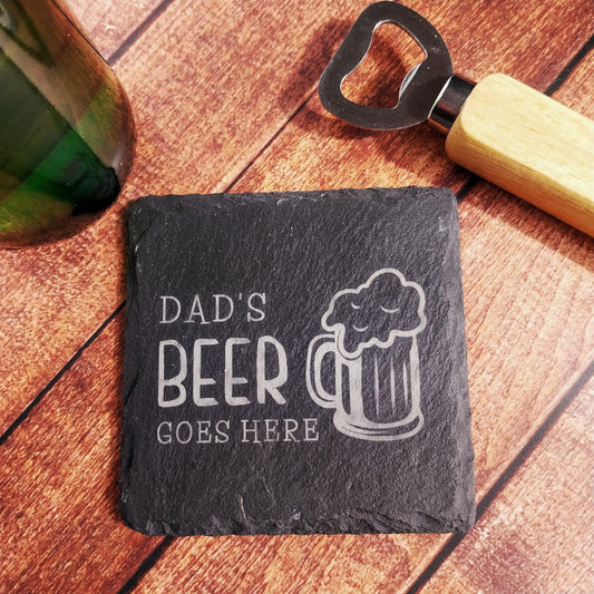 personalised beer slate coaster