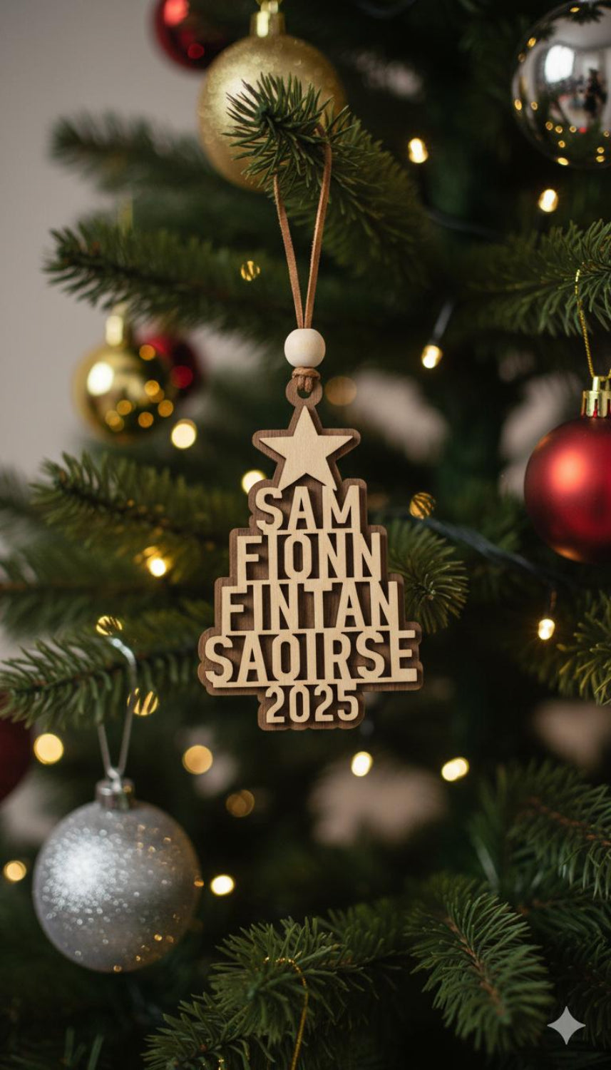 Family Name Christmas Tree Ornament