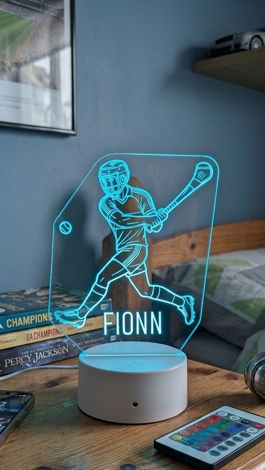 Hurling LED Nightlight with Name | Personalised GAA Gift