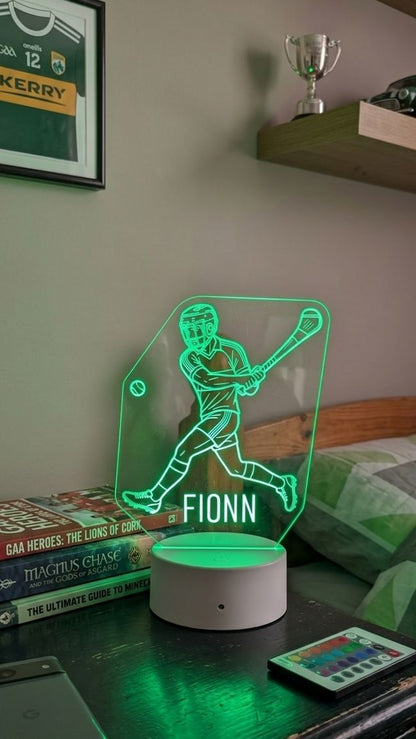 Hurling LED Nightlight with Name | Personalised GAA Gift