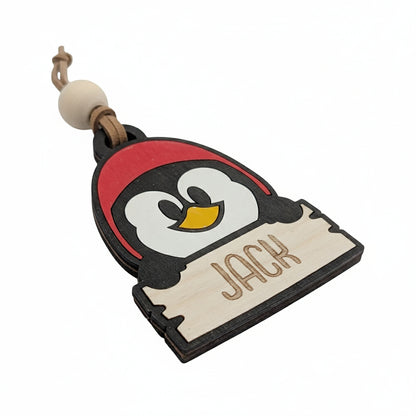 Personalised Wooden Penguin Ornament