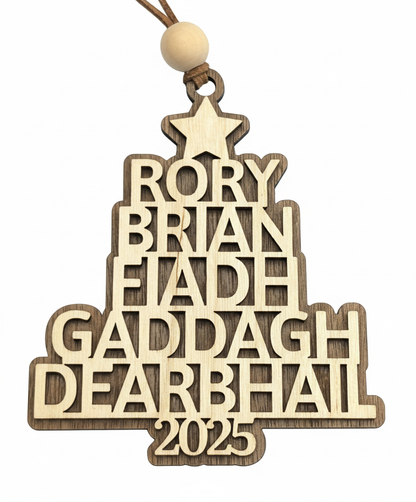 Family Name Christmas Tree Ornament