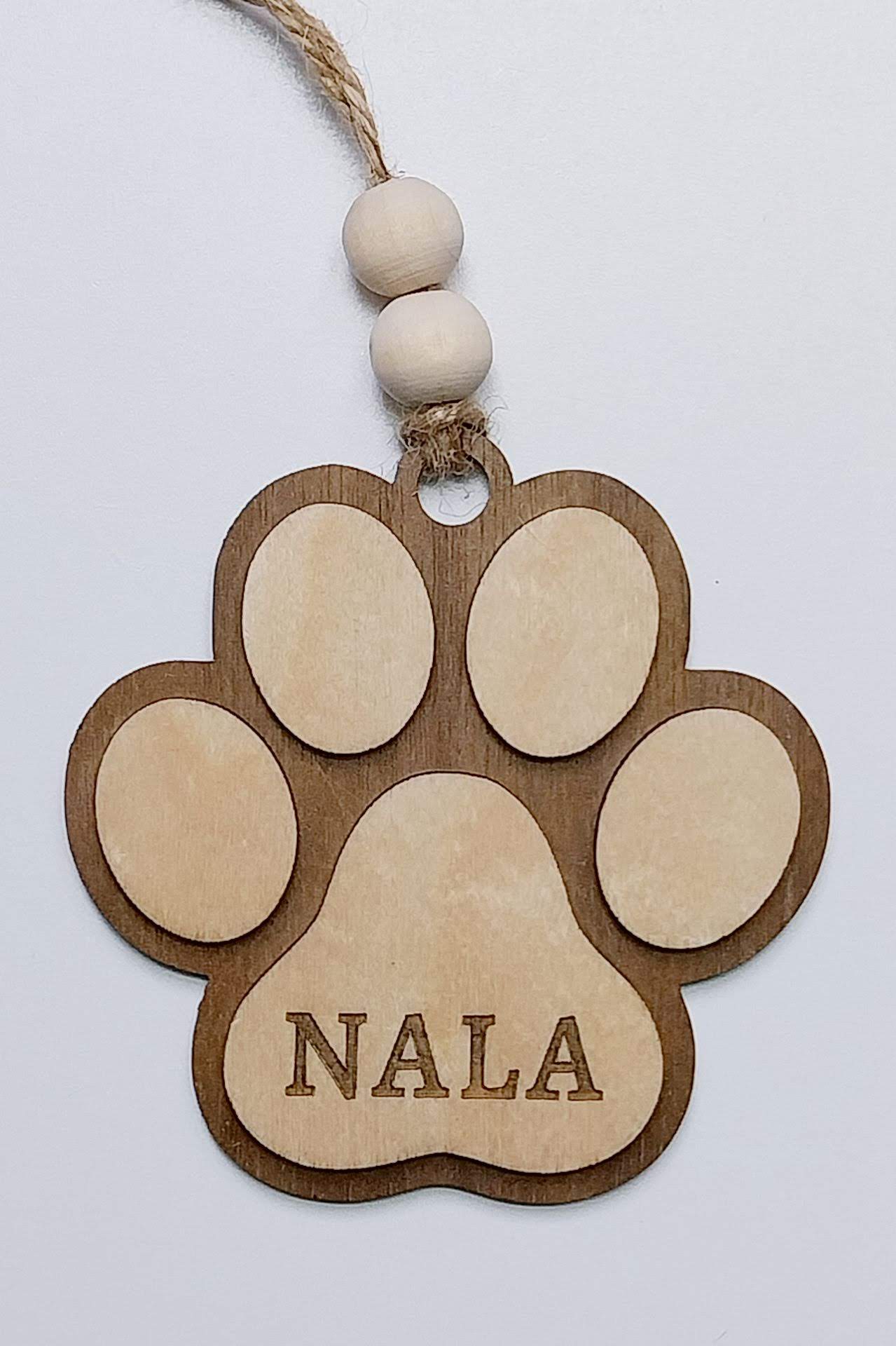 paw print ornament personalised