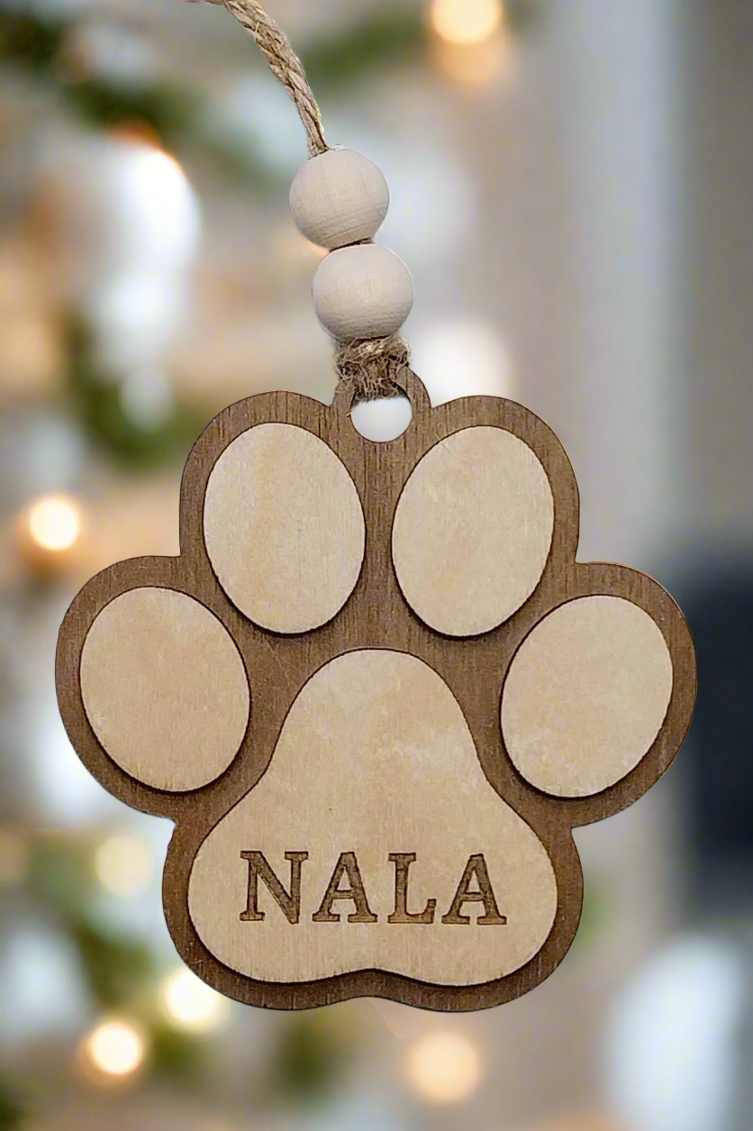 Pet Paw Print Ornament