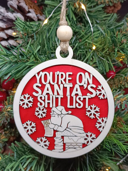 Adult humour funny Christmas tree ornament