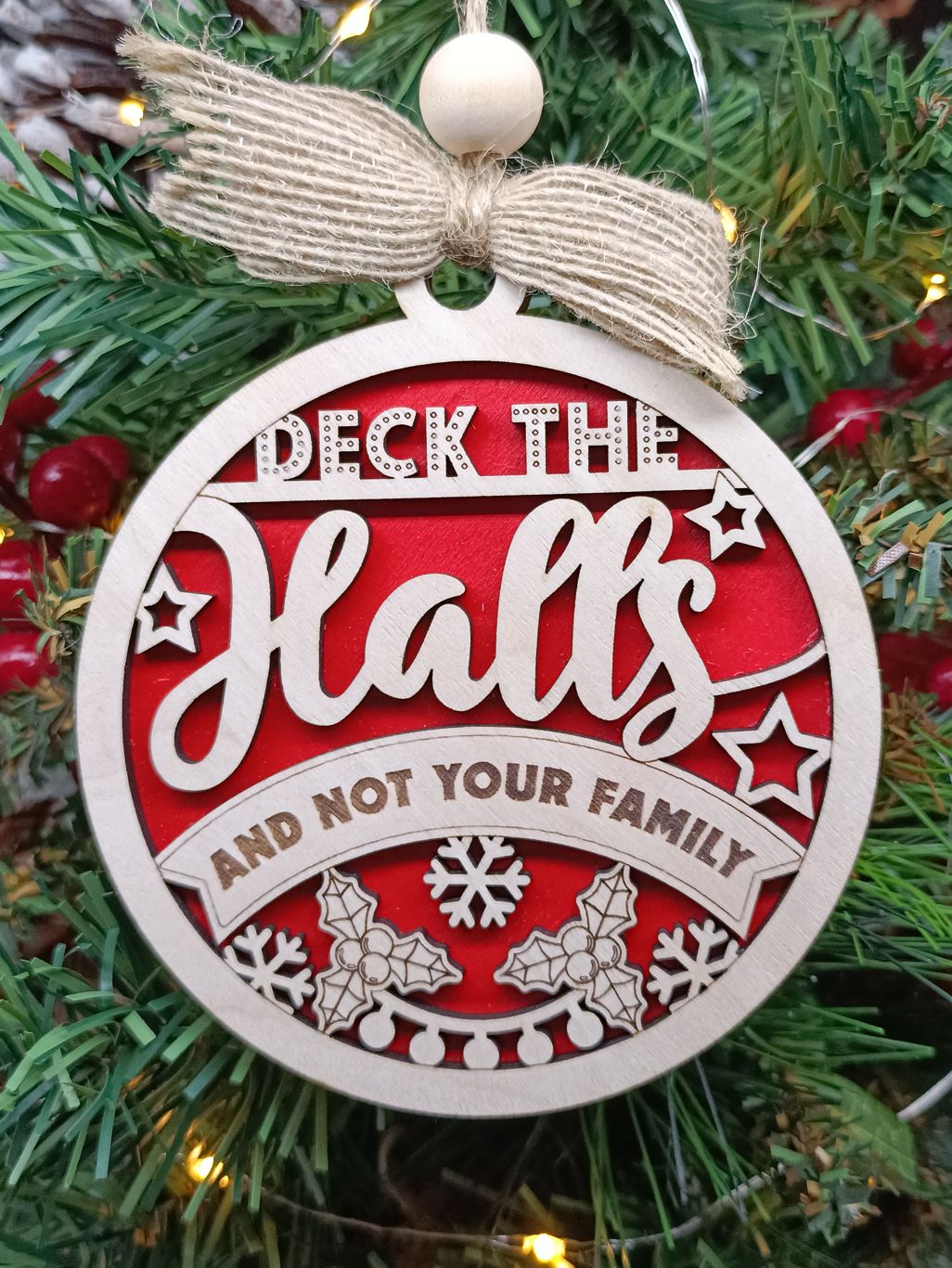 Adult humour funny Christmas tree ornament