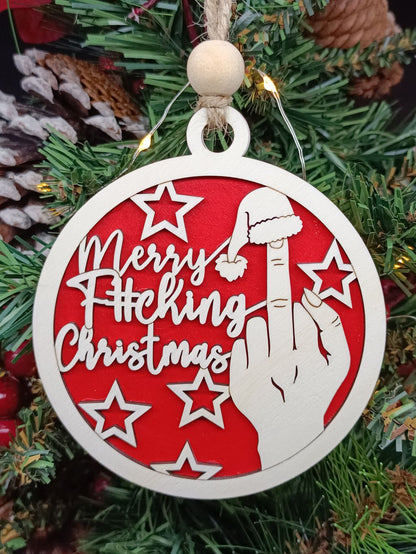 Adult humour funny Christmas tree ornament