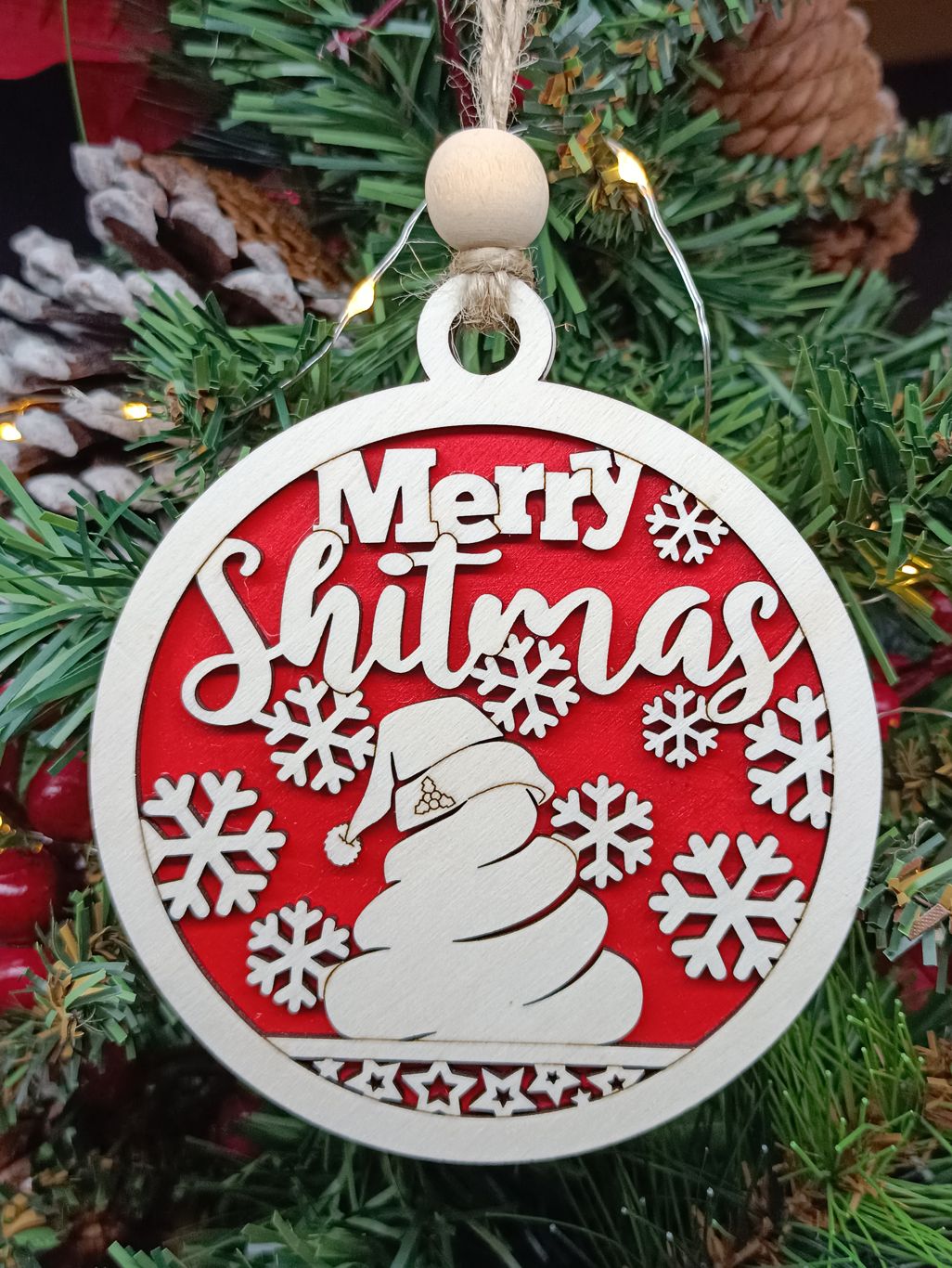 Adult humour funny Christmas tree ornament