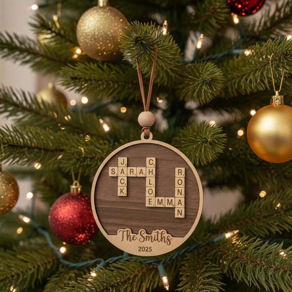 Family Names Crossword Ornament