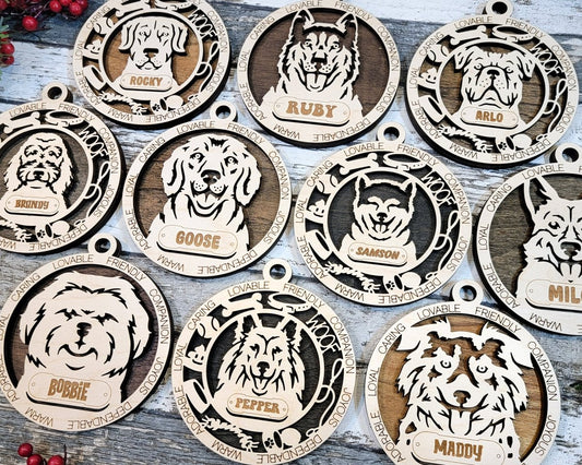 Customisable Adorable Dog Breed Ornaments