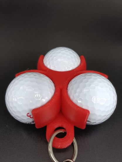 Keyring holder for 3 golf balls